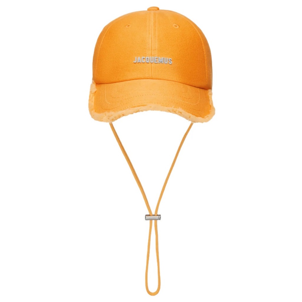 Jacquemus Vibrant orange  Cap with Chin Strap

, 60 (Large)